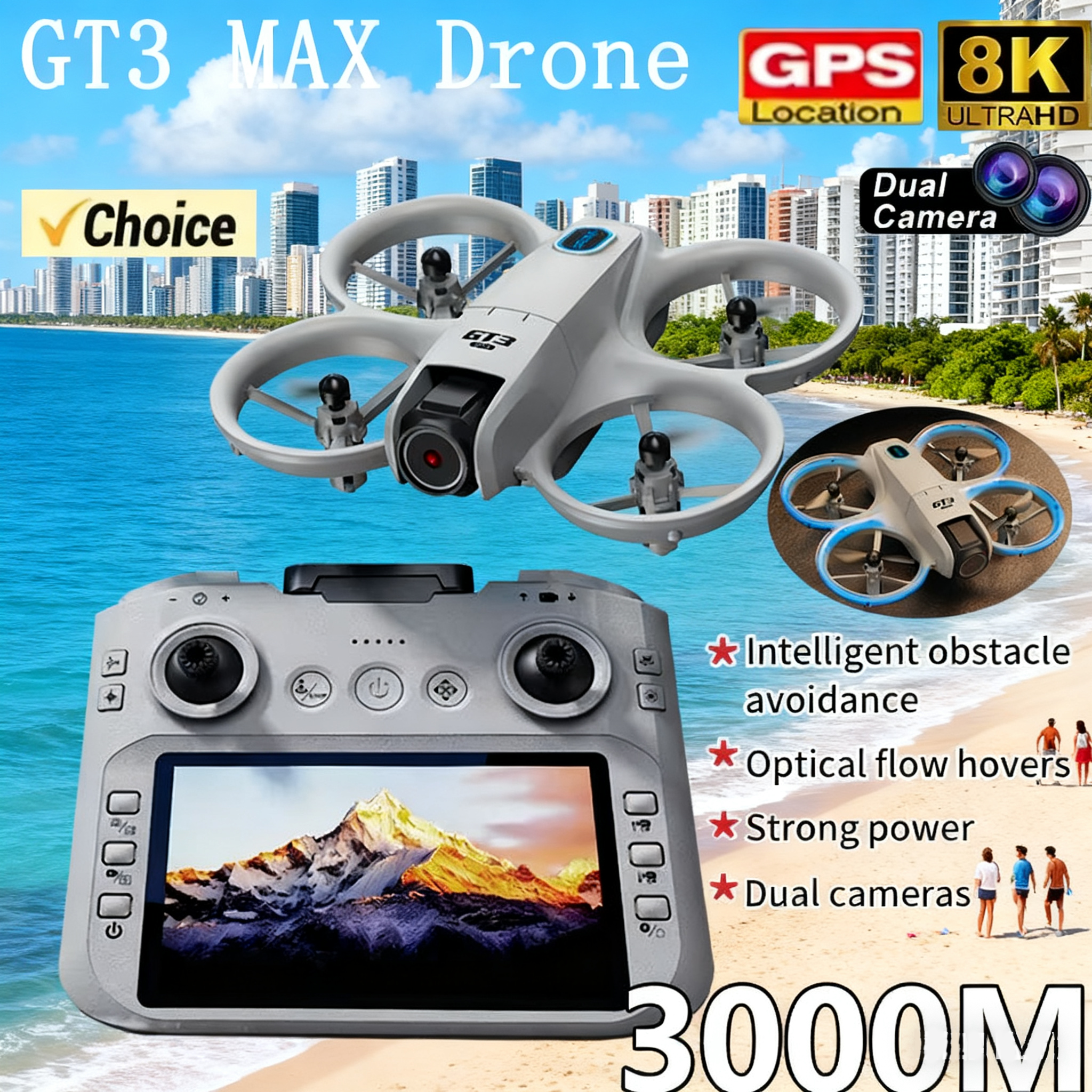 Drone Camera Professional - NEW GT3 Drone with HD Dual