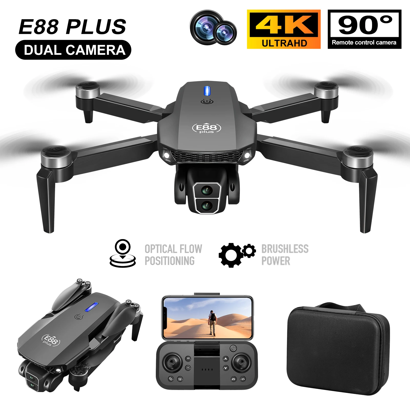 New E88 Plus Quadcopter Drone: - Drone Camera Hd avis et prix