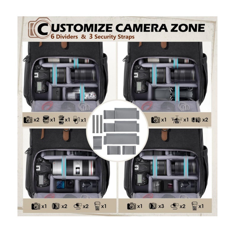 DSLR dual-shoulder camera bag, - Drone Camera Waterproof avis et prix