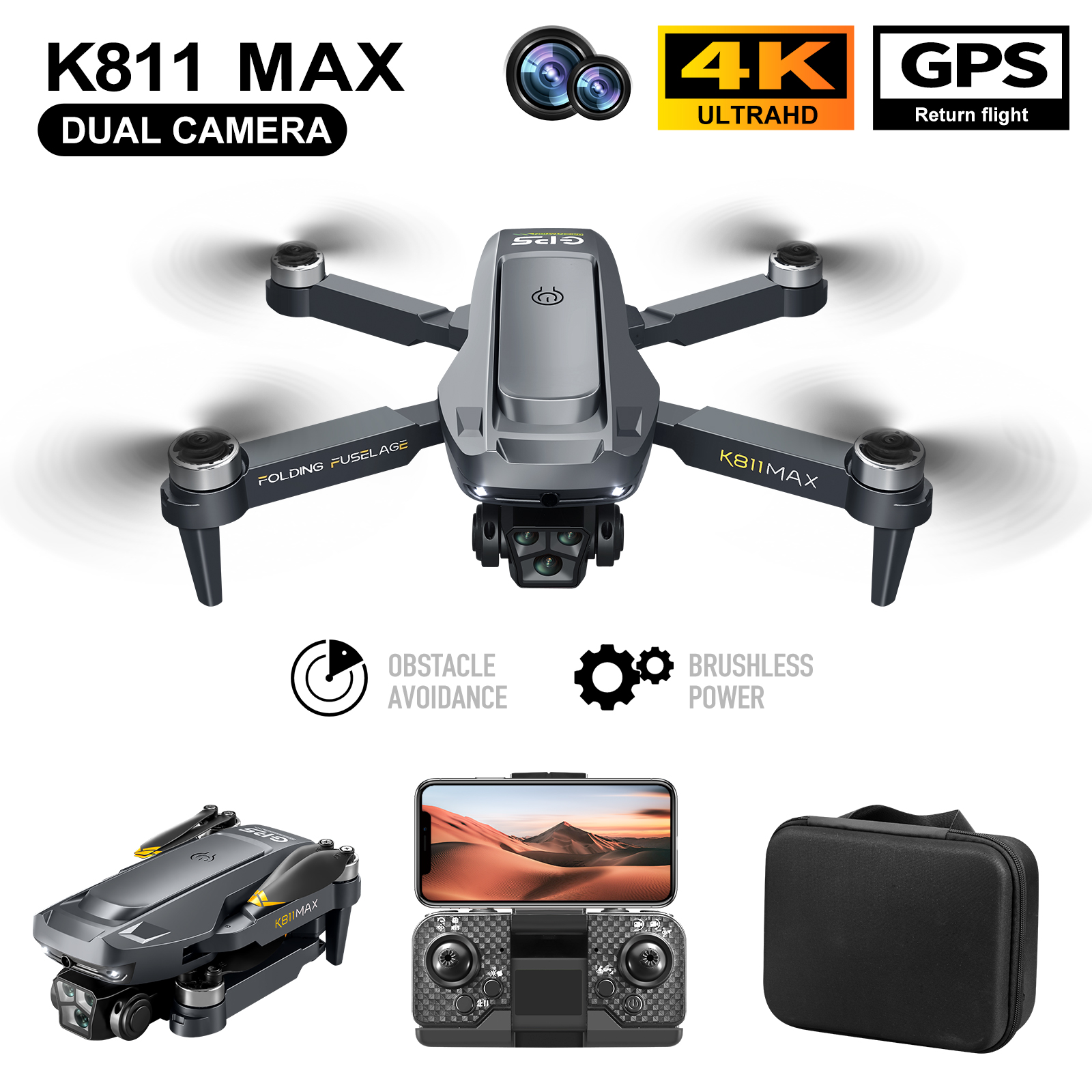 K811MAX Brushless Drone 4K HD  - Drone Camera 4K avis et prix