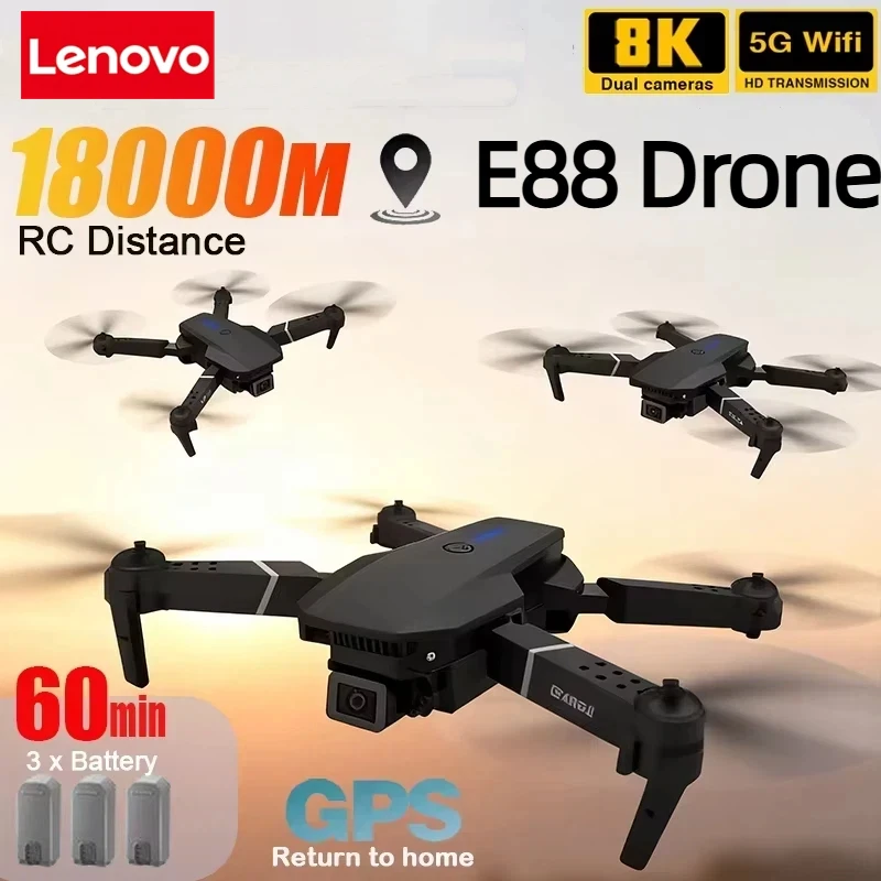 Lenovo New E88 Pro WIFI FPV Dr - Drone Camera Wide Angle avis et prix